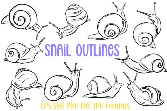 10 Snail Line Art Logo Illustration SVG: A Playful Graphic Design Asset for Local Businesses