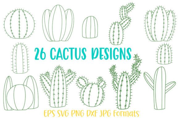 26 Cactus Succulent Line Art Logo Design: A Creative Asset for Modern Illustrations and Graphics