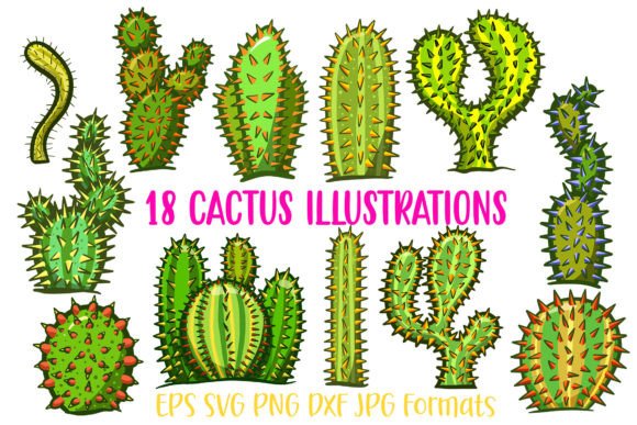 Cactus Succulent Cute Cartoon Collection: A Versatile Graphic Design Asset for Digital Sellers