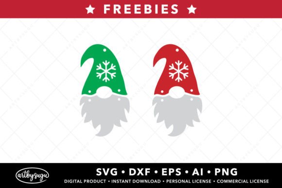 Christmas Gnome Earrings SVG Freebies for Crafts and Graphics