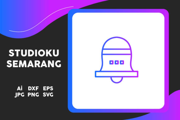 Easter Icon Bell Line Gradient – A Must-Have Graphic Design Freebie for Handmade Projects
