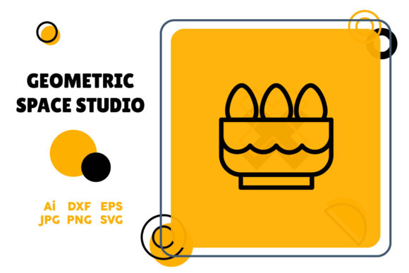 Easter Icon Egg Cake Line Black – A Versatile Graphic Design Freebie