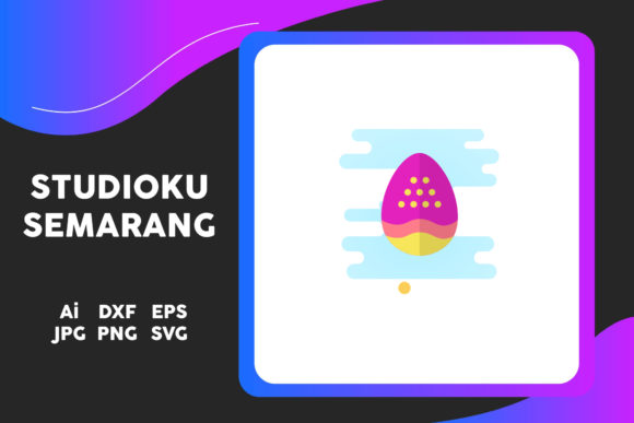 Easter Icon Egg Cute Sky Cloud Blue – A Versatile Graphic Design Asset for Local Business Branding