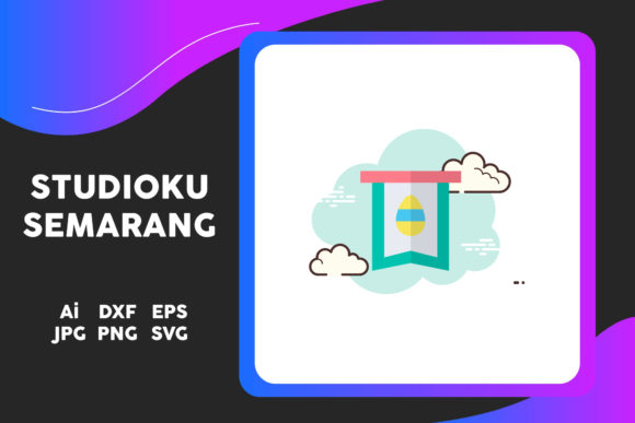 Easter Icon Egg Flag Sky Cloud White – A Graphic Design Freebie for Seasonal Projects