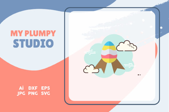 Easter Icon Egg Fly Wings Cloud White – A Versatile Graphic Design Asset for Local Branding