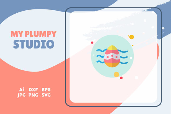 Easter Icon Egg Water Circle Blue – A Versatile Graphic Design Asset for Content Creators