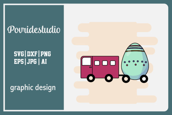 Easter Toy Car and Eggs Cute Color: A Versatile Graphics Freebie for Springtime Branding