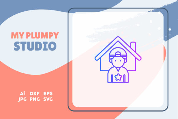 Family Icon Boy Hat Home Line Gradient – A Versatile Design Freebie for Creative Campaigns