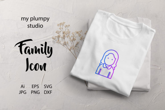 Family Icon Grandmother Gradient Line: A Versatile Graphics Freebie for Digital Sellers