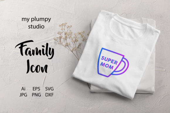 Family Icon Mug Love Mom Line Gradient – A Graphics Freebie Worth Testing