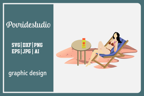 Flat Illustration - Summer Purple Chair for Graphics & Freebies