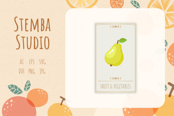 Fruit Pear Card Vector Design: A Versatile Freebie for Creative Projects