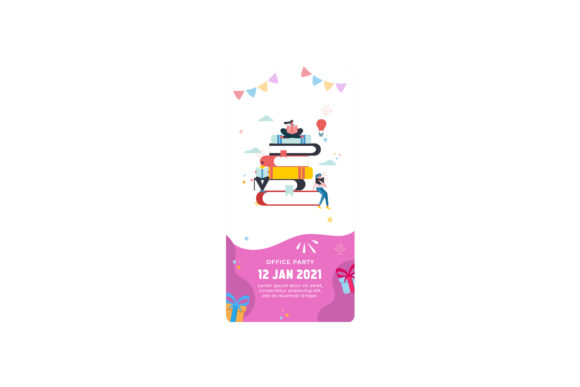 Office Party Arts Invitation Design Card – A Versatile Graphic Freebie for Crafters