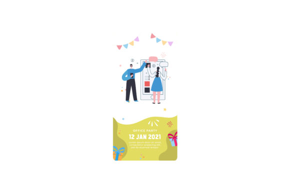 Office Party Card Art Invitation Design Review