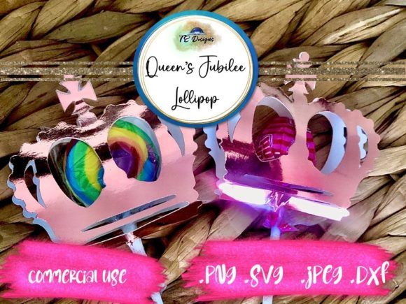 Platinum Jubilee Lollipop Holder Graphics for Print Templates
