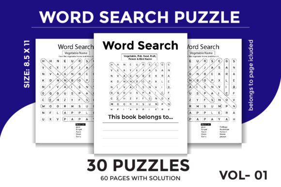 Word Search Learning Puzzle for Kids: A Versatile Graphic Design Asset