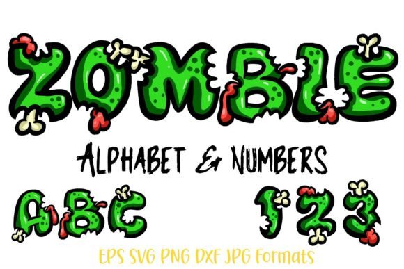 Zombie Alphabet Letters and Numbers: A Spooky Graphic Design Asset for Memorable Campaigns
